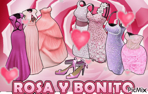 Colección de ropa rosa y bonita - GIF animado gratis