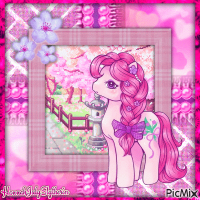{A beautiful Pink Pony} - GIF animado gratis