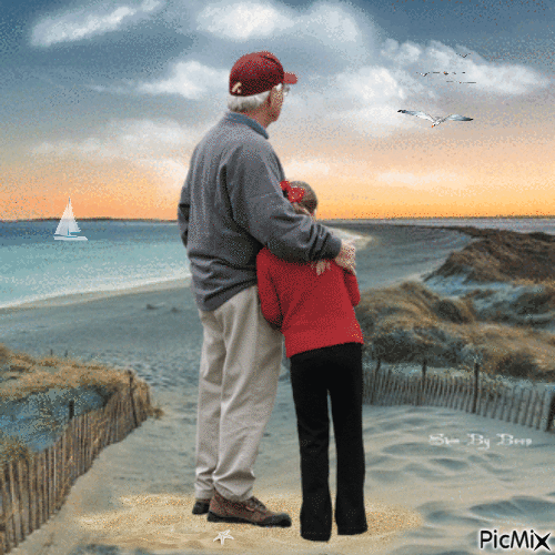 With grandfather - 免费动画 GIF
