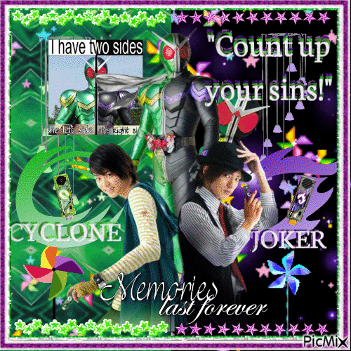 "Cyclone! Joker!" Kamen Rider W - 無料のアニメーション GIF