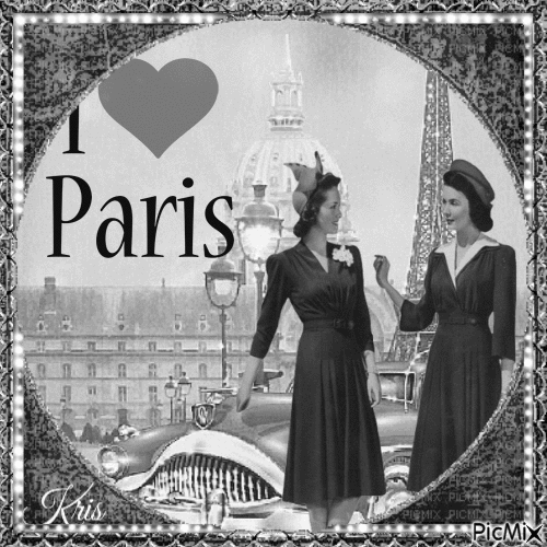 Paris 1920-1930-Noir et blanc - GIF animado grátis