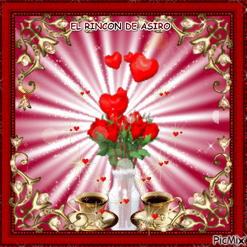 rosas y corazones - Gratis animerad GIF