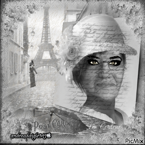 portrait Paris d'antan sous la pluie ,, - Darmowy animowany GIF