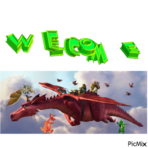 dragons welcome refait - Darmowy animowany GIF