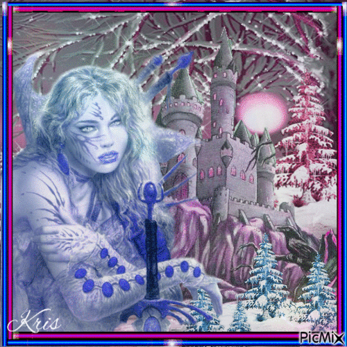 Femme d'hiver gothique - Gratis animeret GIF