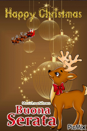 buona serata merry christmas - GIF animate gratis