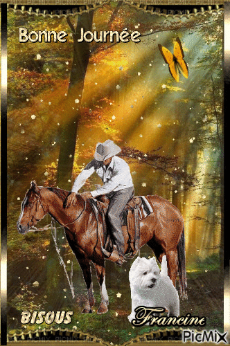Le cowboy et son chien - Free animated GIF