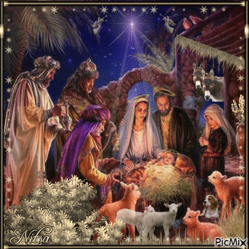 The birth of Jesus 🎄 - GIF animado grátis