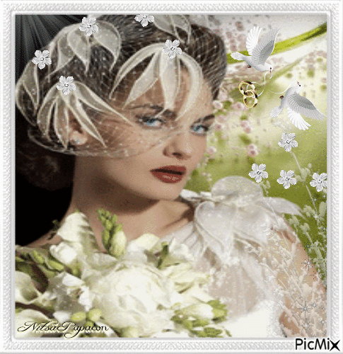 A bride sweet and beautiful. - Free animated GIF