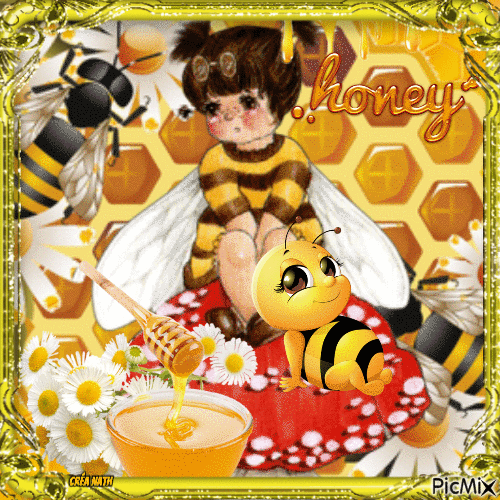 La mignonne petite abeille - GIF animasi gratis