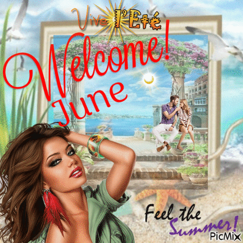 Welcome JUNE  benvenuto - GIF animé gratuit