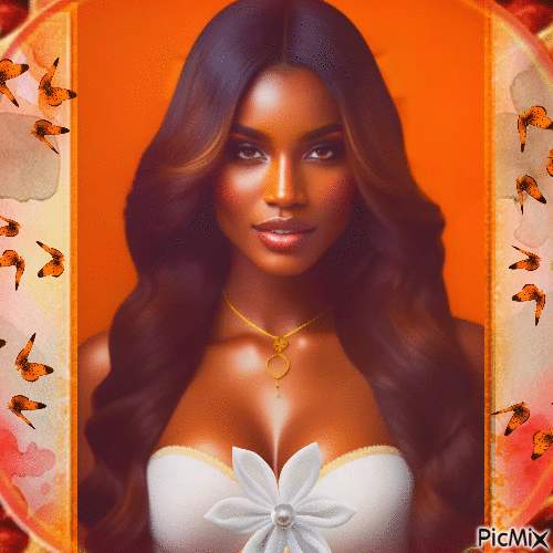 woman in fall colors - Free animated GIF
