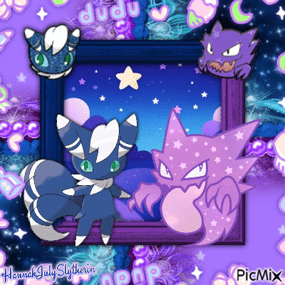 {♦Meowstic and Haunter♦} - Free animated GIF