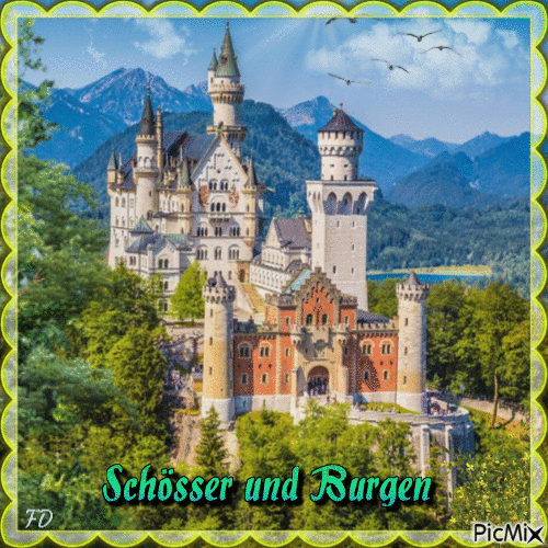 Schlösser und Burgen/Palaces and castles - Бесплатный анимированный гифка