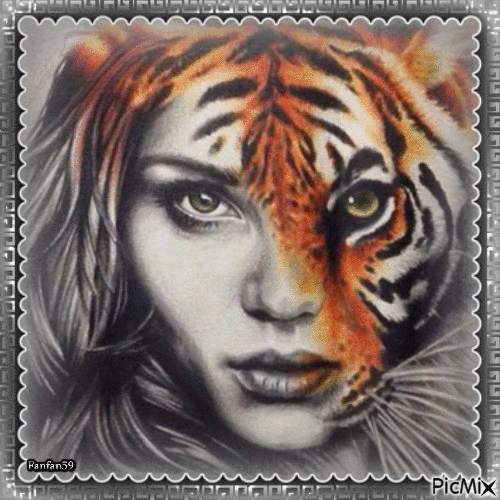 La femme tigre - Gratis animeret GIF
