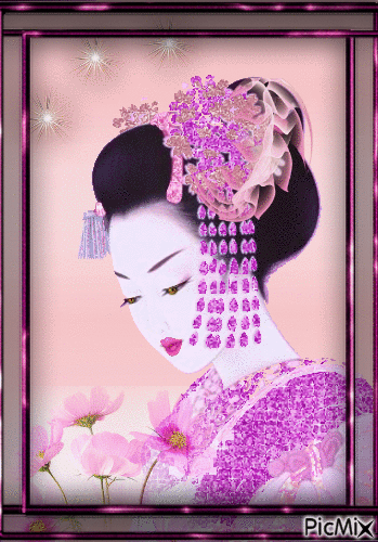 Geisha - Tonos rosados - Gratis animeret GIF