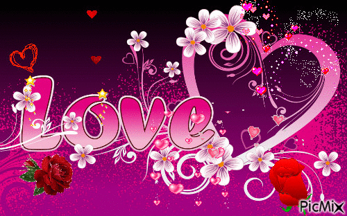 Love avec des coeurs - Ücretsiz animasyonlu GIF