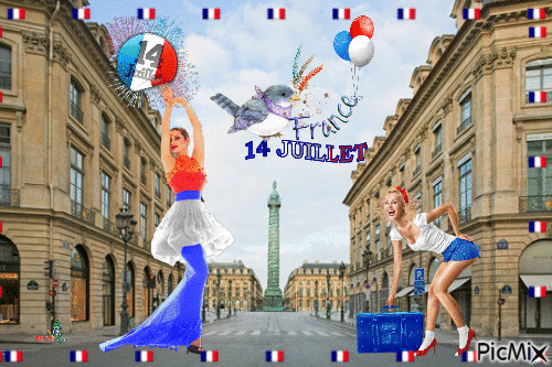 14 juillet Fête Nationnal française - Ingyenes animált GIF
