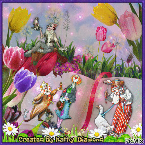 Spring Clowns - Free animated GIF