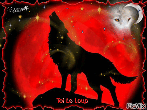 Silhouette de loup - Бесплатни анимирани ГИФ