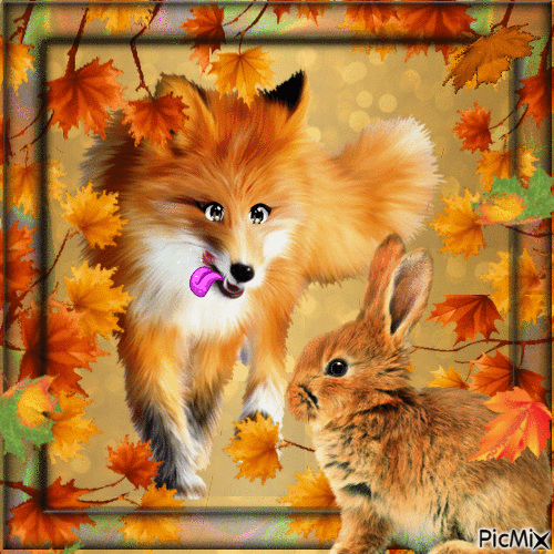 ;) ))) fox ❤ - Ingyenes animált GIF