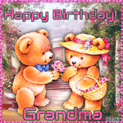 Happy Birthday Grandma - GIF animé gratuit