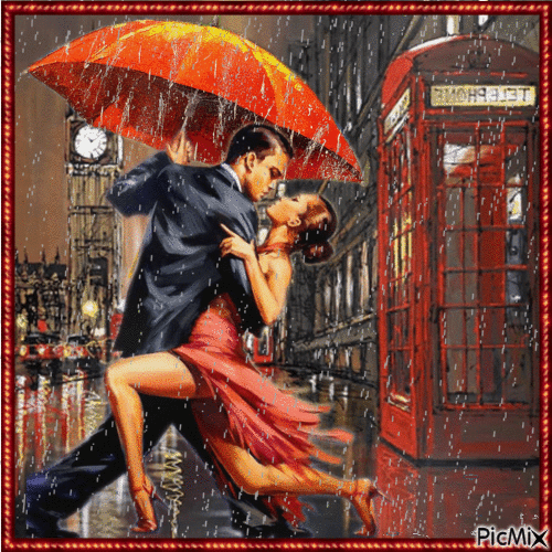 Im Regen tanzen! - Ingyenes animált GIF