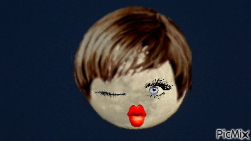 la lune /the moon - Bezmaksas animēts GIF