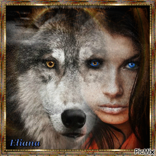La femme et le loup! - Δωρεάν κινούμενο GIF