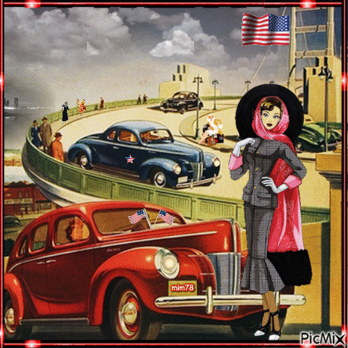 américa vintage - GIF animado grátis