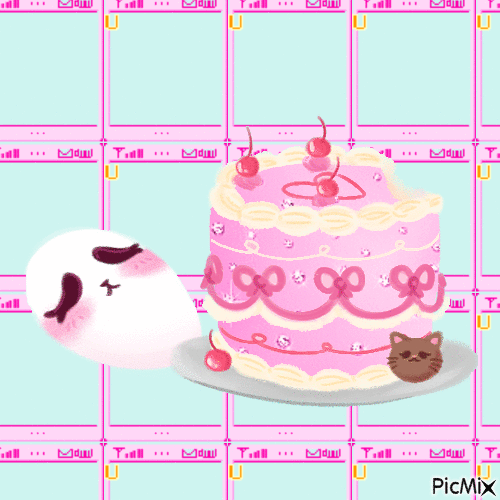 gatita cake - GIF animado gratis