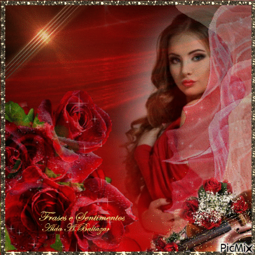 Romantic woman in red - Δωρεάν κινούμενο GIF
