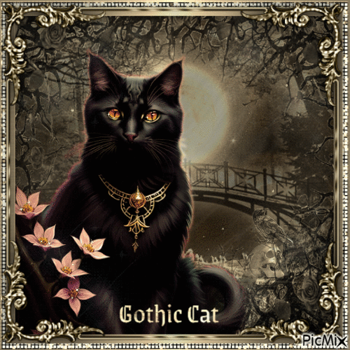My gothic cat - GIF animasi gratis
