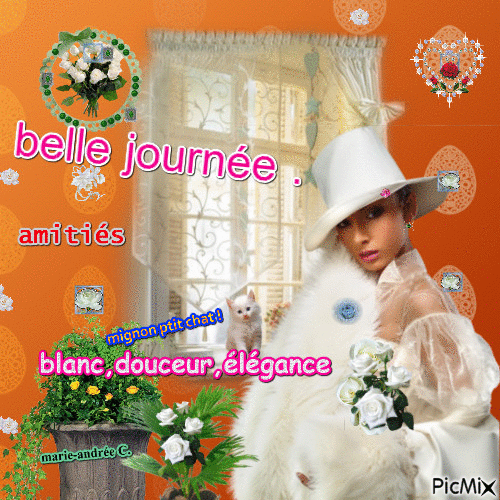 Blanc §  Douceur - Amitiés / Belle journée. - Darmowy animowany GIF