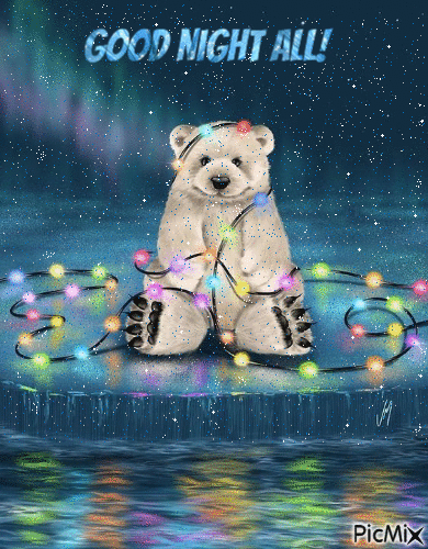 Good Night Polar Bear - GIF animado grátis