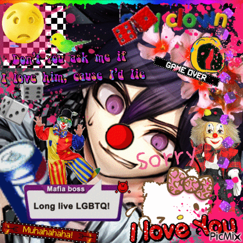 Kokichi Gay Clown Mess - GIF animé gratuit