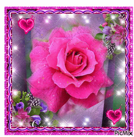 Pink rose - Ingyenes animált GIF