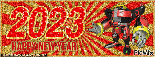 [e-123 Omega - Happy New Year 2023 Banner] - Free animated GIF