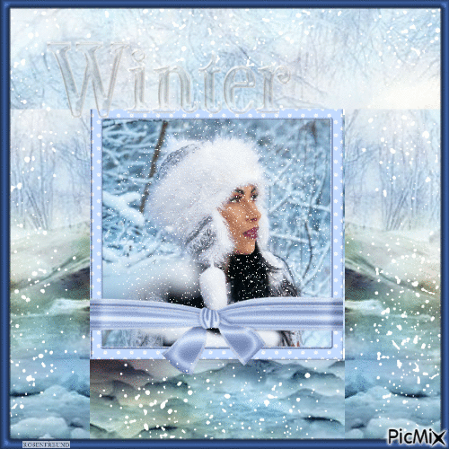 Frau winter weißer Hut - GIF animé gratuit