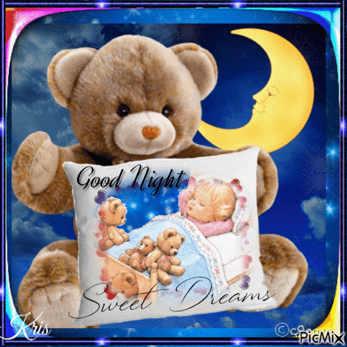 Ourson - Bonne nuit et doux rêves - Ingyenes animált GIF