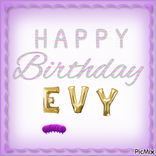 Happy Birthday Evy - GIF animado grátis