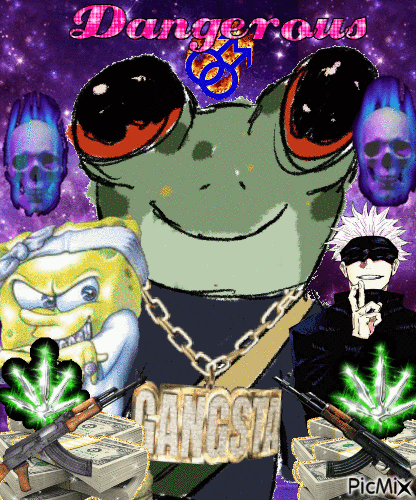 Gangsta frog - Бесплатни анимирани ГИФ