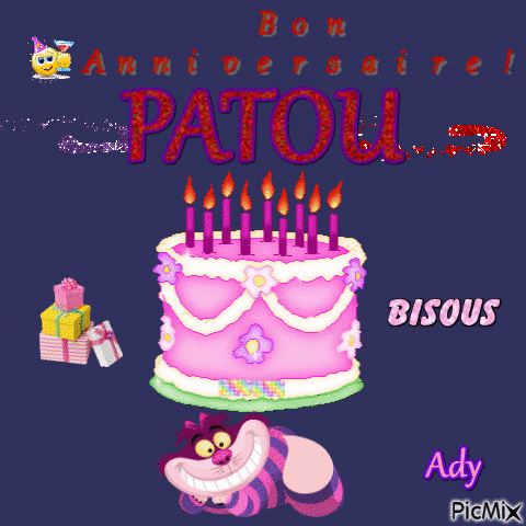 Bon anniversaire Patou - Nemokamas animacinis gif