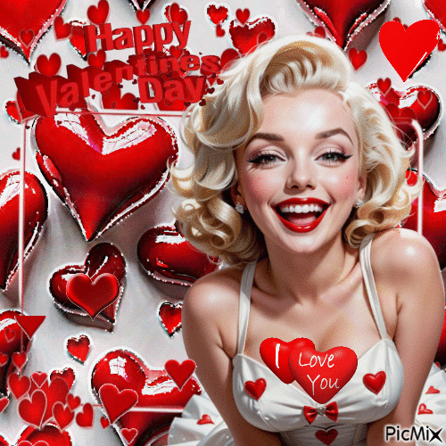 Marilyn ein Valentinsgruß - GIF animate gratis
