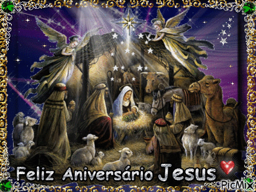 Feliz Aniversário Jesus - Animovaný GIF zadarmo