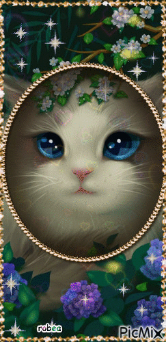 Chaton au yeux bleus - GIF animado gratis