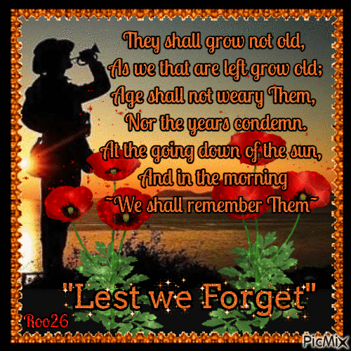 ~The Ode~ Anzac Day 25th April - Free animated GIF