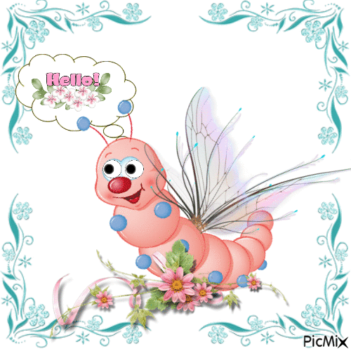 Butterfly say Hello - Nemokamas animacinis gif