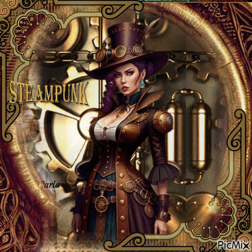 Portrait d'une belle femme Steampunk - Бесплатни анимирани ГИФ