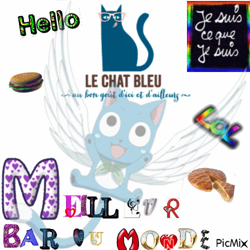 Le Chat bleu - GIF animé gratuit